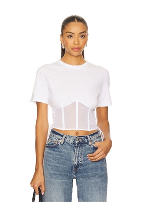 fleur du mal Sabrina Corset T-Shirt in Ivory. Size S. Also in XS.