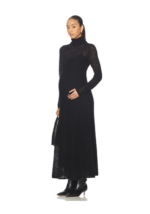 HATCH The Luella Knit Pointelle Dress in Black. Size 3. Also in 4.