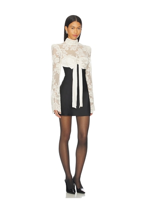 For Love & Lemons Grace Mini Dress in Black,Cream. Size S. Also in XS.