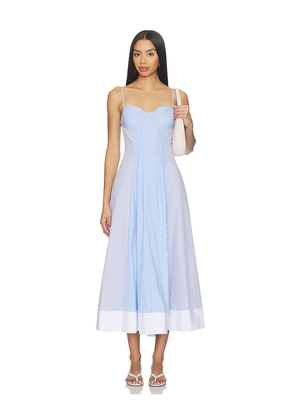 SIMKHAI Chamberlain Cotton Midi Dress in Blue. Size 0. Also in 10, 2, 4, 6, 8.