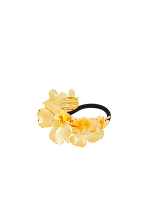 LELET NY Eden Floral Pony Cuff in Metallic Gold.