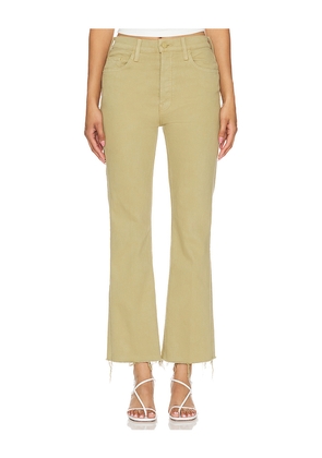 MOTHER The Tripper Flood Fray Jeans in Olive. Size 24. Also in 32.