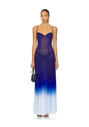 Leslie Amon Timeless Ombre Sea Dress in Blue. Size XL. Also in XS.