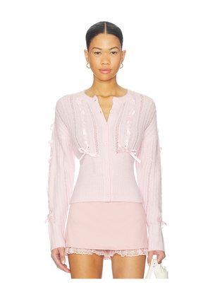 MAJORELLE Lilyana Cardigan in Pink. Size L. Also in S, XS.
