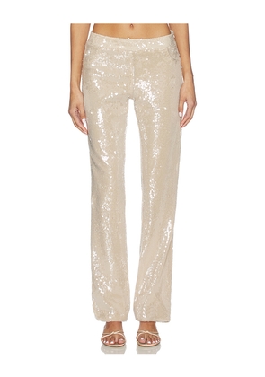OW Collection Ruby Sequin Pants in Tan. Size S. Also in XS.