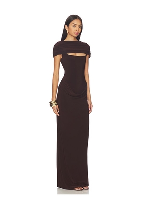 Lovers and Friends Selene Gown in Chocolate. Size L. Also in XXS, XS, S.