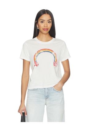 Lauren Moshi Mushroom Butterfly Baby Tee in Ivory. Size L. Also in M, S, XL, XS.