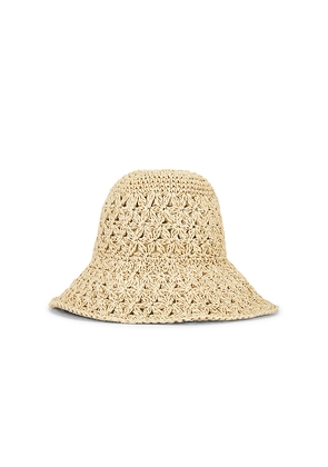 Lovers and Friends Rosal Crochet Hat in Neutral.