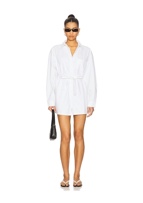 PISTOLA Vance Long Sleeve Romper in White. Size XS. Also in M.