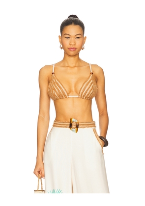 PatBO Bananeira Tropical Bra Top in Beige. Size 2. Also in 0.