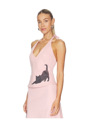 Tyler McGillivary Collector Halter Top in Pink. Size L. Also in S, XS, M, XL.