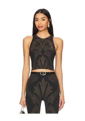 Wolford X Etro Metallic Jacquard Crop Top in Metallic Gold. Size XS. Also in S.