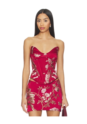 SAU LEE Nico Strapless Top in Red. Size 10. Also in 12, 2, 4, 6, 8.