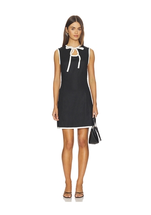 Tanner Fletcher Kit Keyhole Mini Dress in Black,White. Size L. Also in M, S, XS.