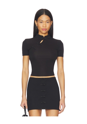 SAU LEE Timo Jersey Top in Black. Size 0. Also in 00, 10, 12, 2, 4, 6, 8.