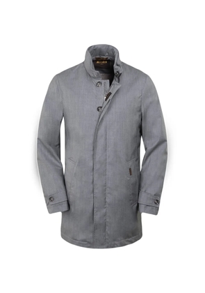 Moorer hooded buttoned wool coat - Grey