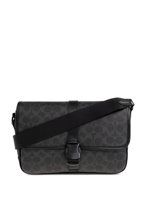 Coach League patterned buckle messenger bag - Grey