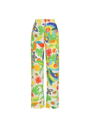 Amir Slama floral print trousers - White