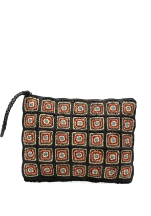 IBELIV patterned woven clutch bag - Black