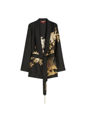 Max Mara Msetunica floral-print belted top - Black