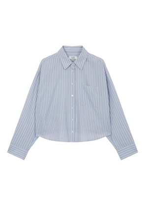 TOMBOY elastic-hem striped shirt - Blue