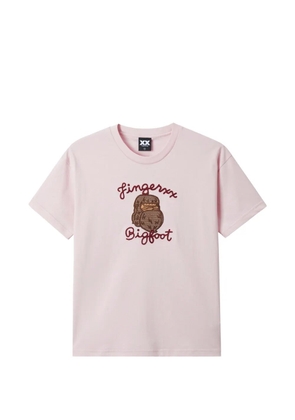 FINGERCROXX logo-embroidered T-shirt - Pink