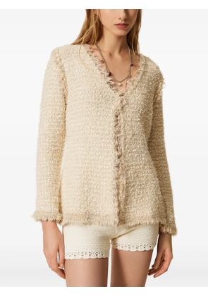 TWINSET frayed bouclé jacket - Neutrals
