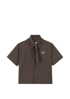 CHOCOOLATE tie-fastening checked shirt - Brown