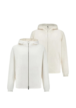 Paul & Shark reversible hooded linen windbreaker - White