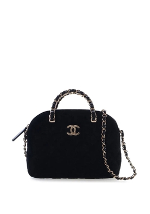 CHANEL Pre-Owned 2021-2026 Quilted Velvet Coco Clutch With Chain satchel - Black