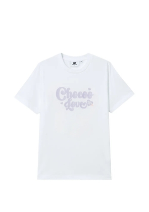 CHOCOOLATE short-sleeve logo-embroidered T-shirt - White
