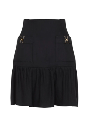 Elisabetta Franchi front-pockets ruffled mini skirt - Black