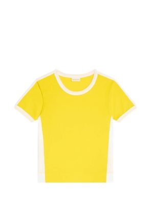DRIES VAN NOTEN crew-neck panelled T-shirt - Yellow