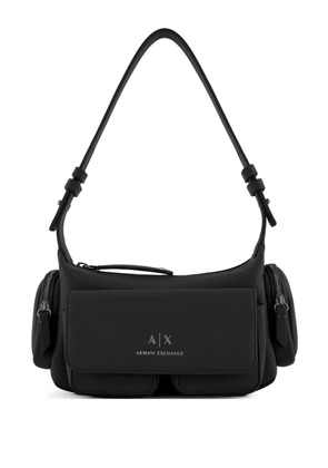 Armani Exchange logo-print shoulder bag - Black