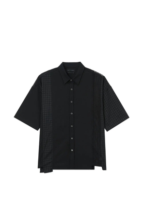 FIVE CM check-panel short-sleeve shirt - Black