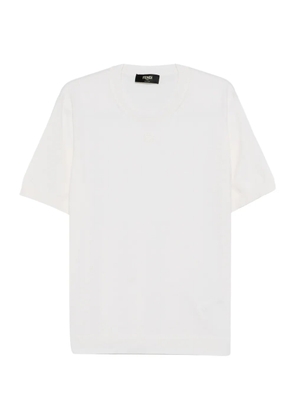 FENDI embroidered-logo T-shirt - Neutrals