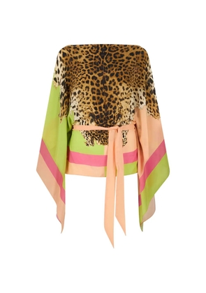 Roberto Cavalli animal-print tie-waist kaftan - Brown