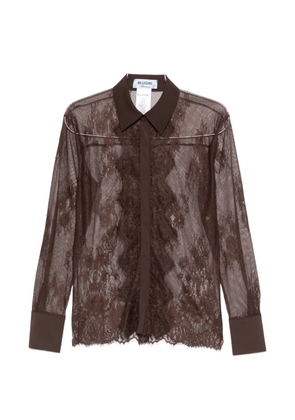 Blugirl flower-lace shirt - Brown
