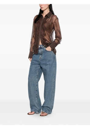 Blugirl flower-lace shirt - Brown