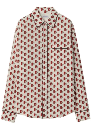 Burberry graphic-print silk shirt - Neutrals