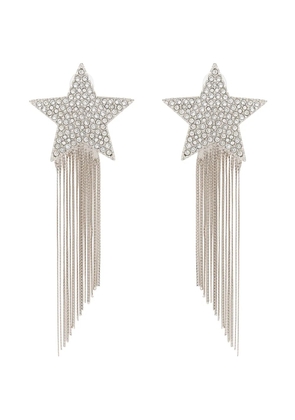 Saint Laurent silver metallic shooting star tassel drop earrings