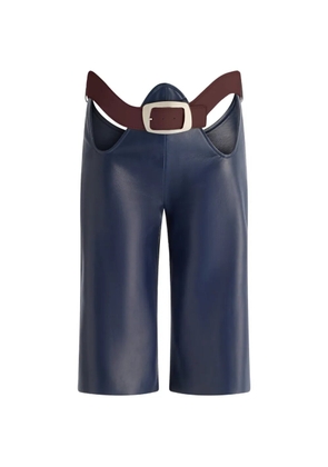 Jean Paul Gaultier The Cut-Out bermuda leather shorts - Blue