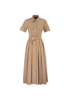 Fay flap-pocket belted midi shirt dress - Neutrals