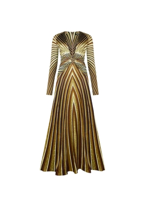 Roberto Cavalli iside-print long-sleeve maxi dress - Neutrals