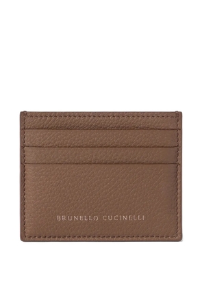 Brunello Cucinelli grained calfskin card case - Brown