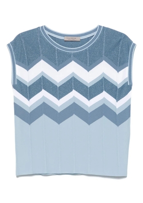 D.Exterior chevron-knit vest - Blue