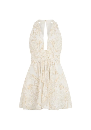 Roberto Cavalli ornamental-motif mini dress - White