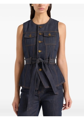 Manière De Voir Darcy button denim waistcoat - Blue