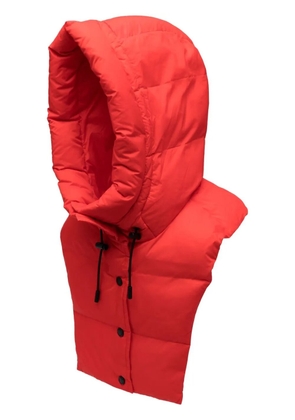 Yves Salomon padded press-stud hood - Red