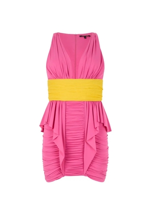 Roberto Cavalli V-neck ruffled mini dress - Pink